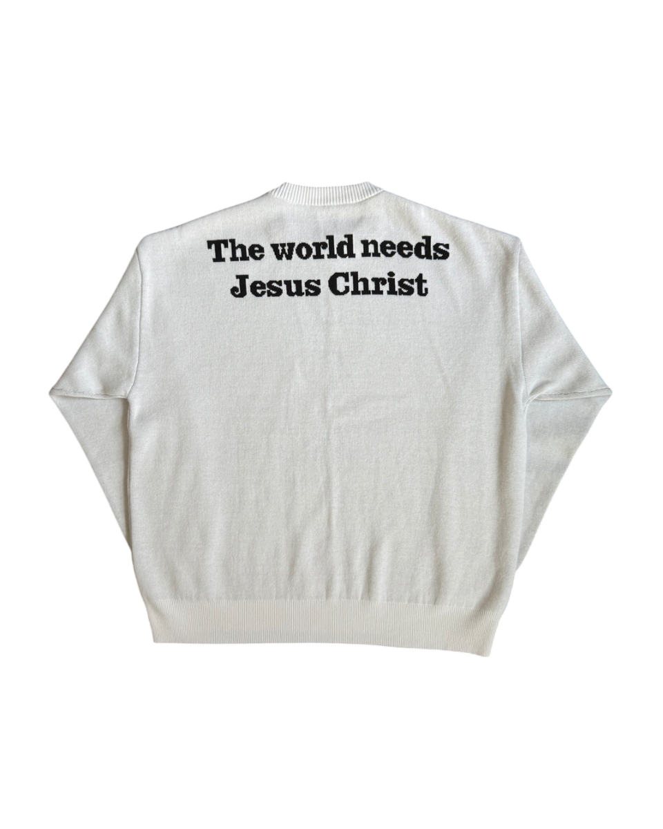 'The World Needs Jesus Christ' White Sweatshirt