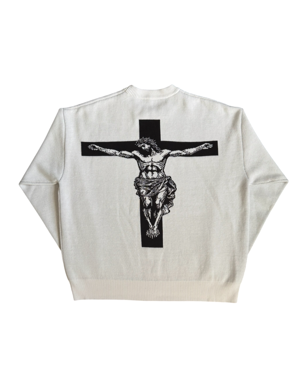 Crucifix White Sweatshirt
